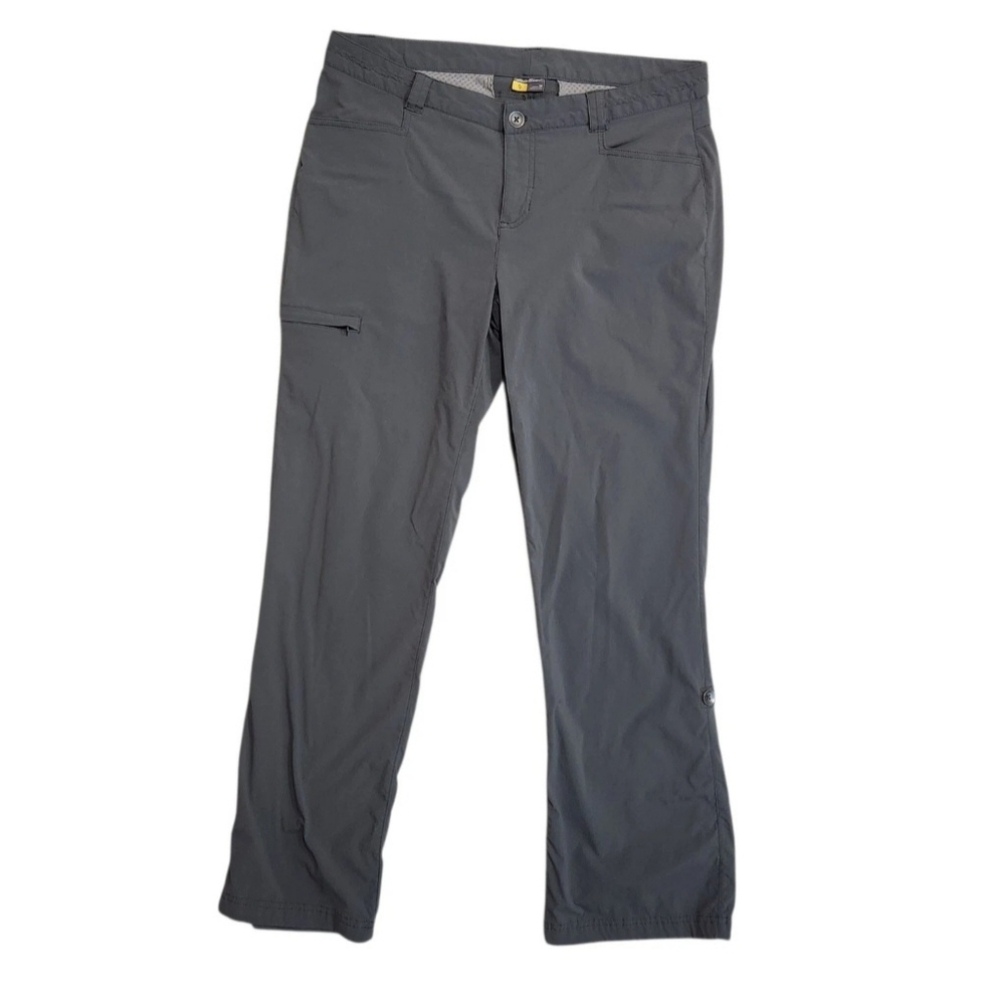 Eddie Bauer Sz 12 Women's Hiking Outdoor Pants Nylon Gray Roll-up Hem 33×30